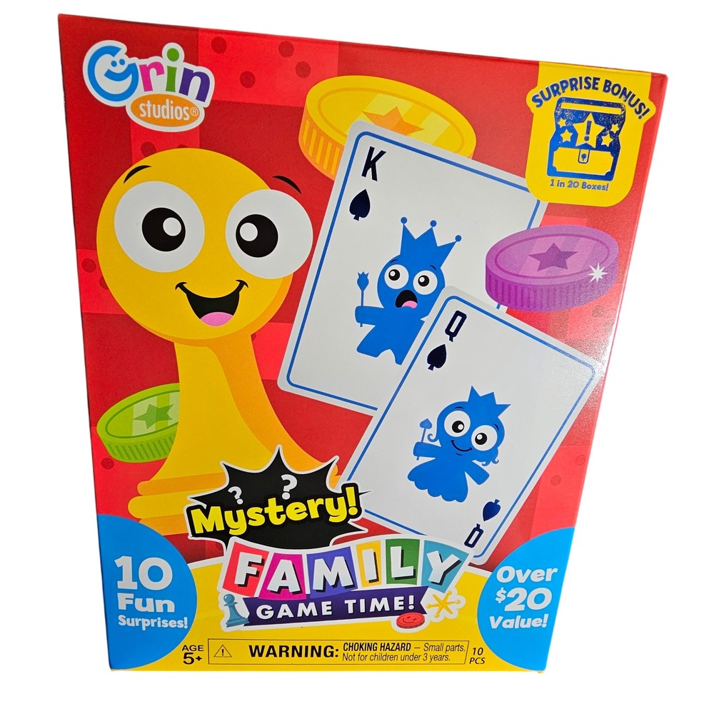 Grin Studios Mystery Family Game Time 10 Fun Surprises Popper Toy NEW